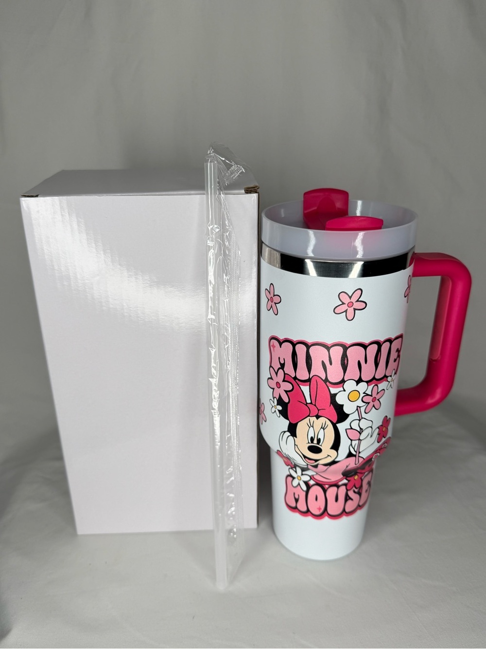 Brand New Disney Minnie Mouse Travel Tumbler with Handle & Straw